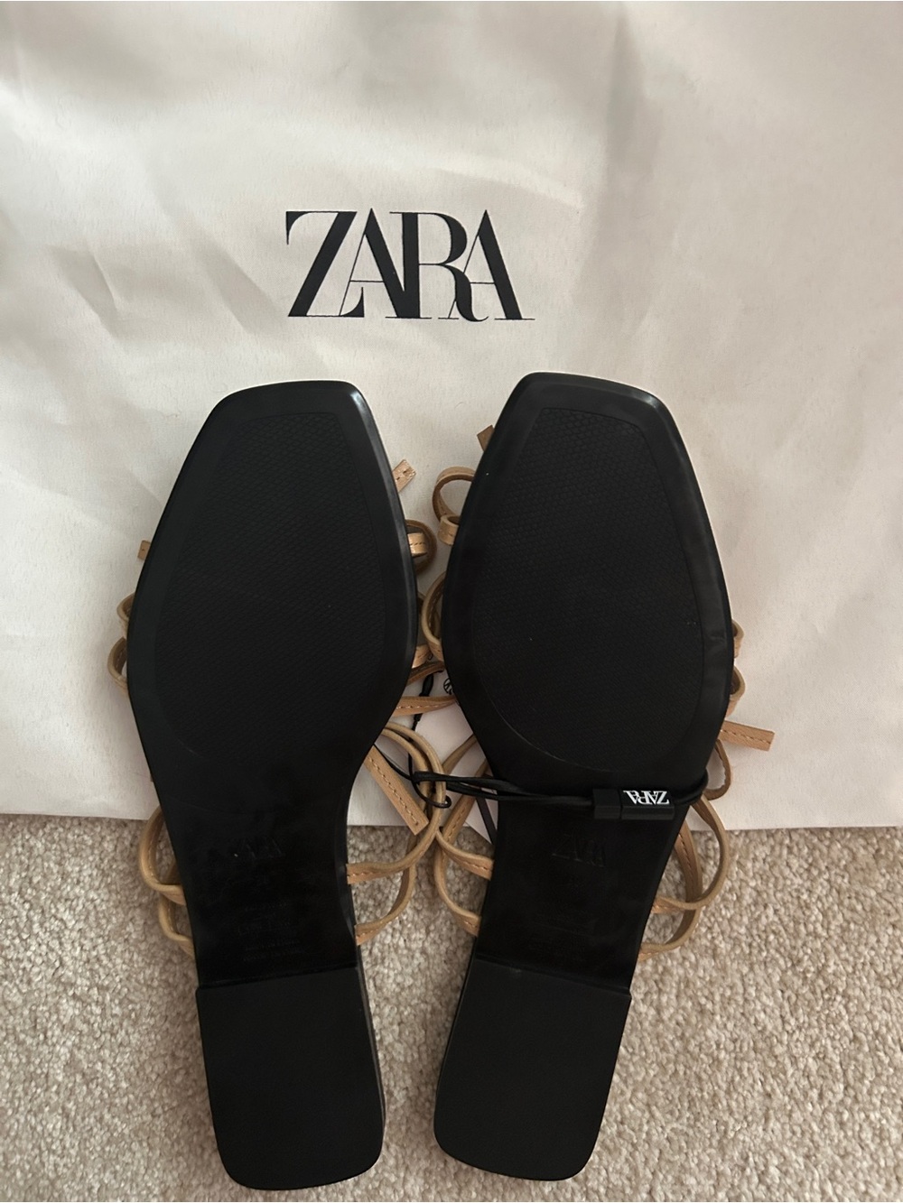 Zara Bow Trim Flat Sandals - Picture 5 of 5